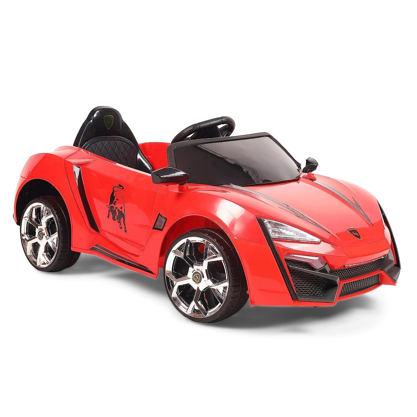 GettBoles Smoky Battery Operated Ride on Car with Music, Led Lights ad Bluetooth Remote Control- Electric Ride on Car with Colorful Smoke in The Back (Red)