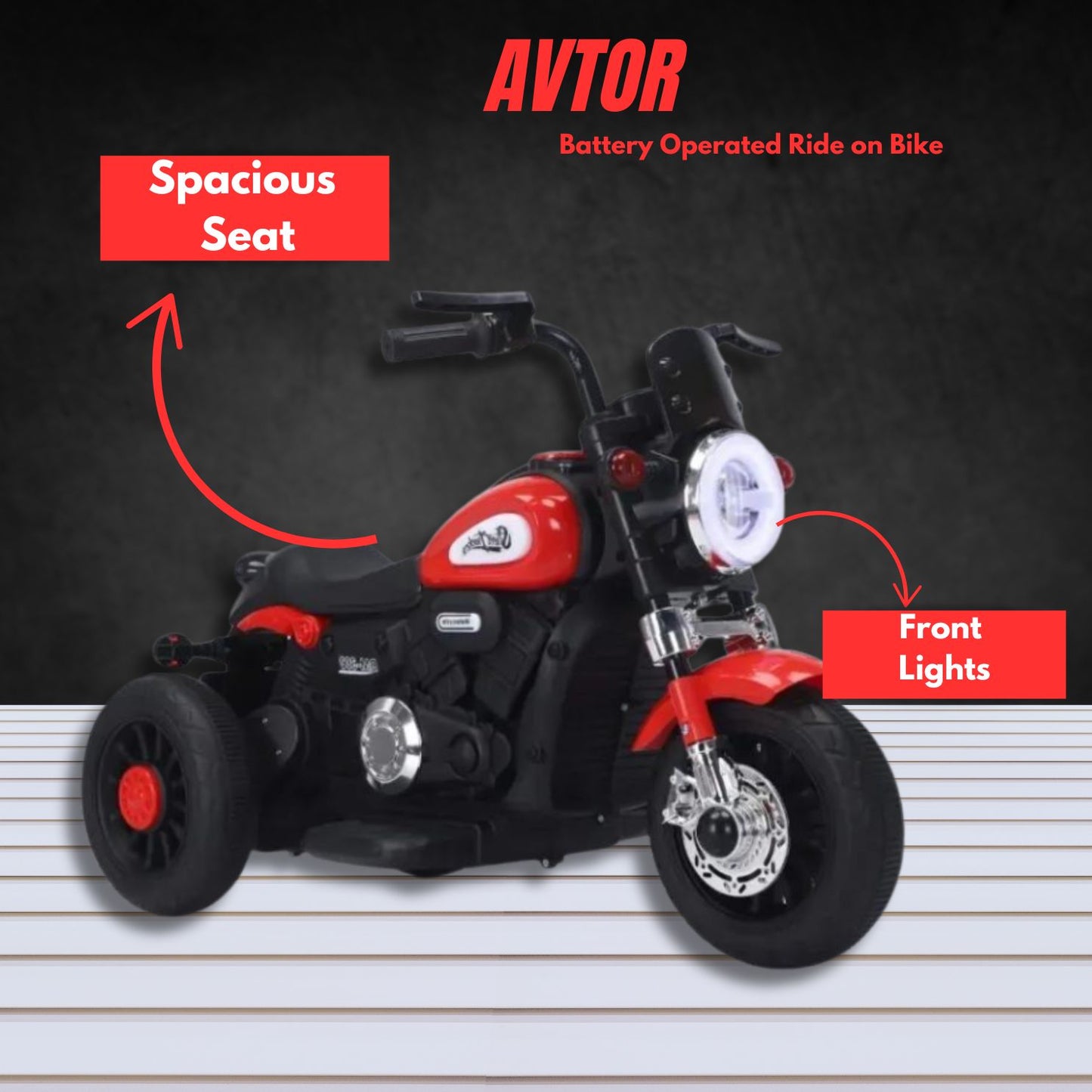 Avtor Battery Operated 3 Wheel Battery Operated Bike with Foot Accelerator