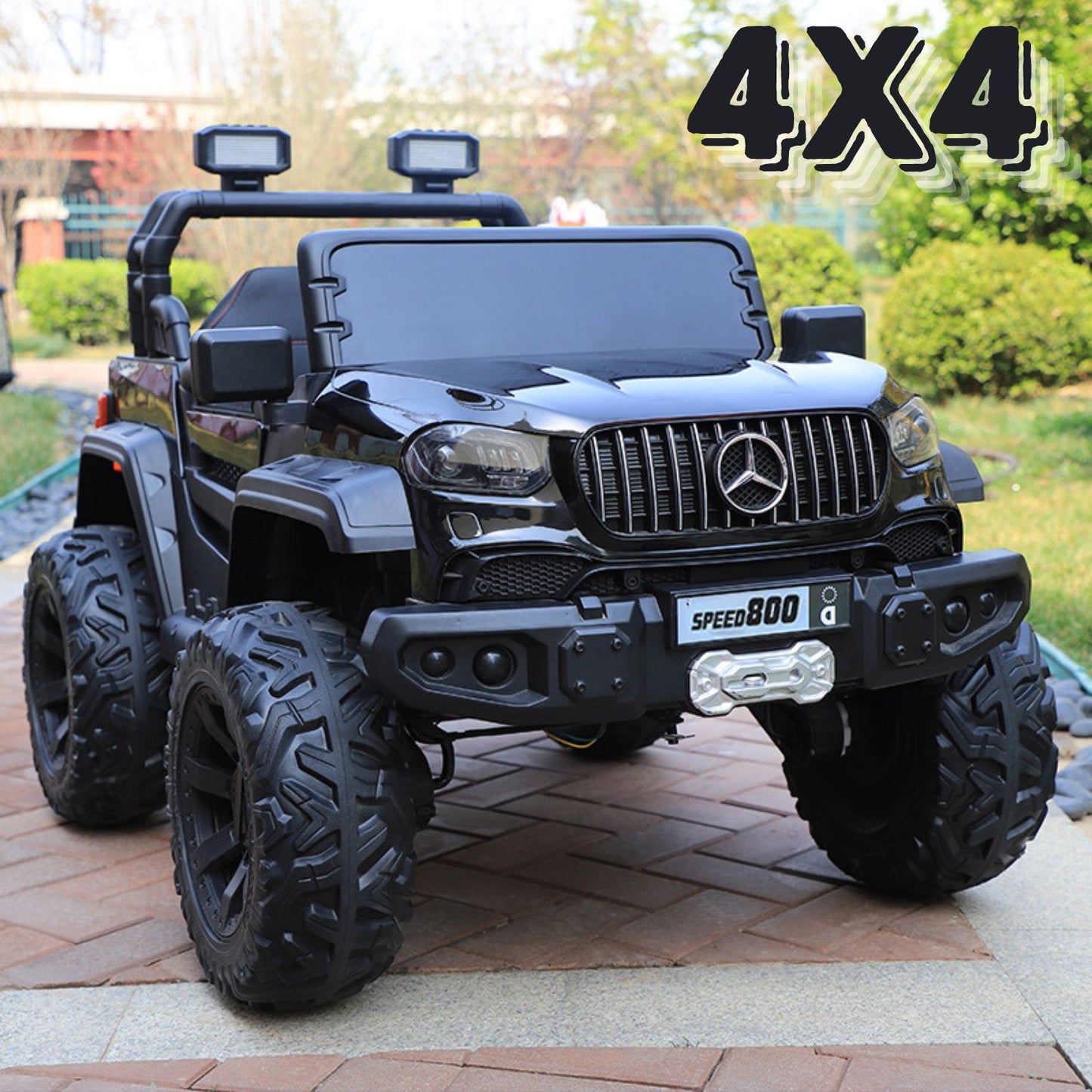 4x4 Big Wheeler Battery Operated Kids Ride on Jeep for Children of Age 2 to 9 Years, Black