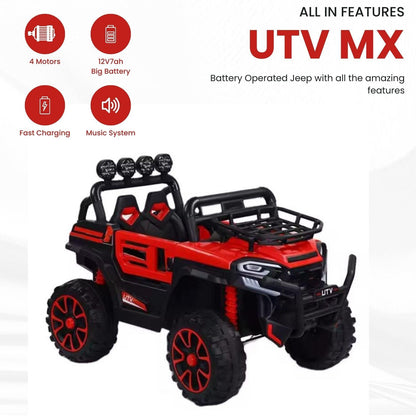 GetBest 2 Seater Utv Mx 12V Battery Operated Ride on Car for Kids, 4X4