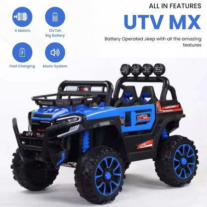 GetBest 2 Seater Utv Mx 12V Battery Operated Ride on Car for Kids, 4X4