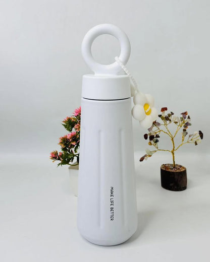 Elegant 450ml Flower Vacuum Flask - Double Wall Stainless Steel Water Bottle