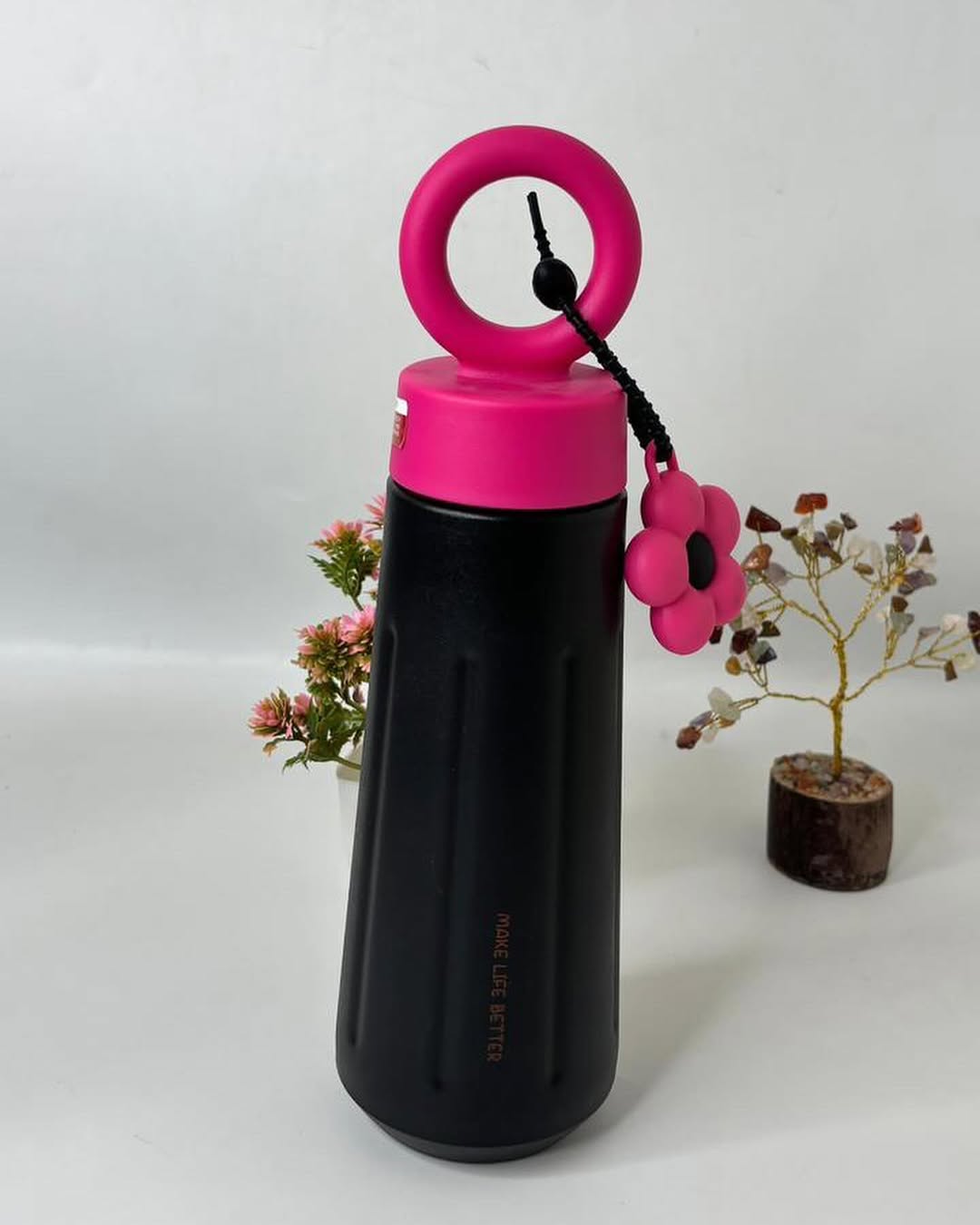 Elegant 450ml Flower Vacuum Flask - Double Wall Stainless Steel Water Bottle