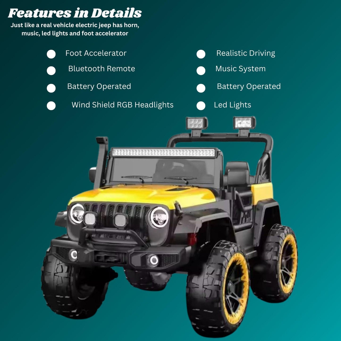 GetBest 4x4 Battery Operated Kids Ride on Jeep with Spring Suspension,