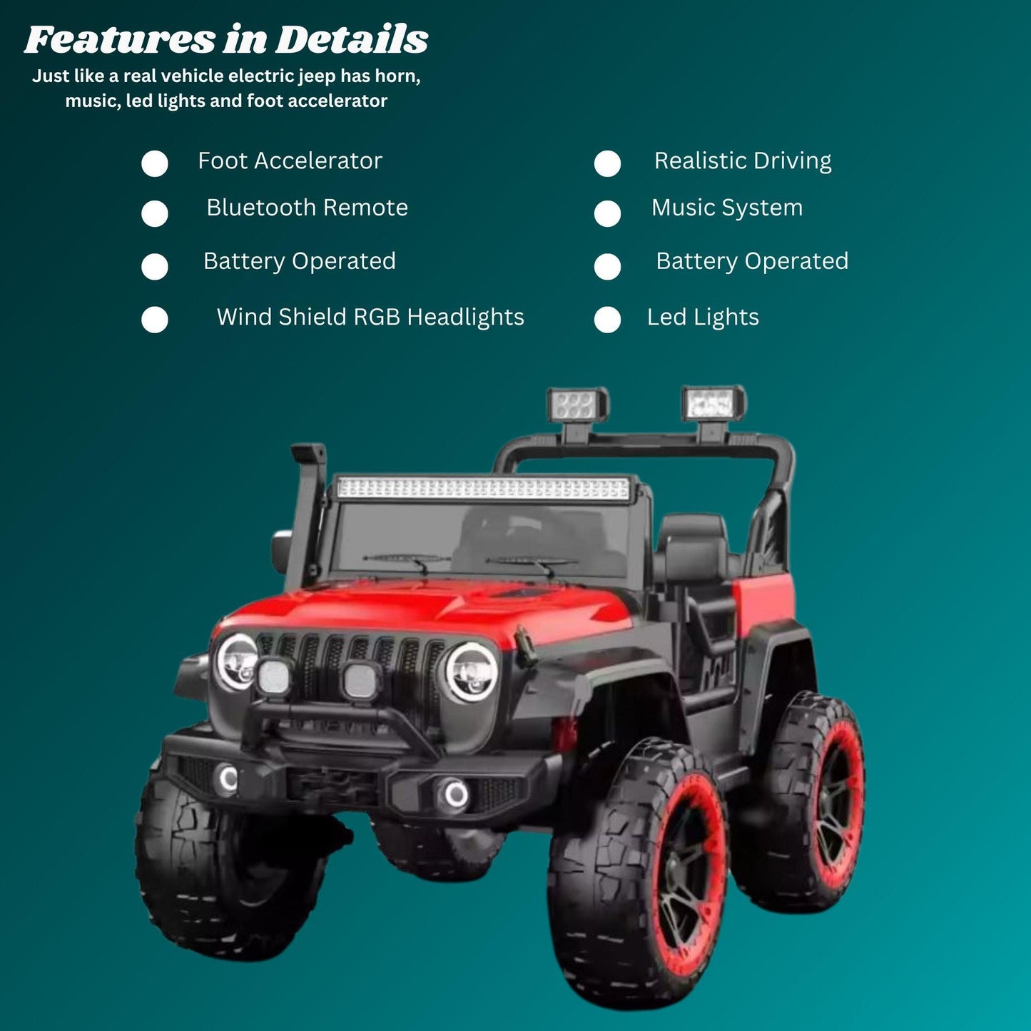 GetBest 4x4 Battery Operated Kids Ride on Jeep with Spring Suspension,