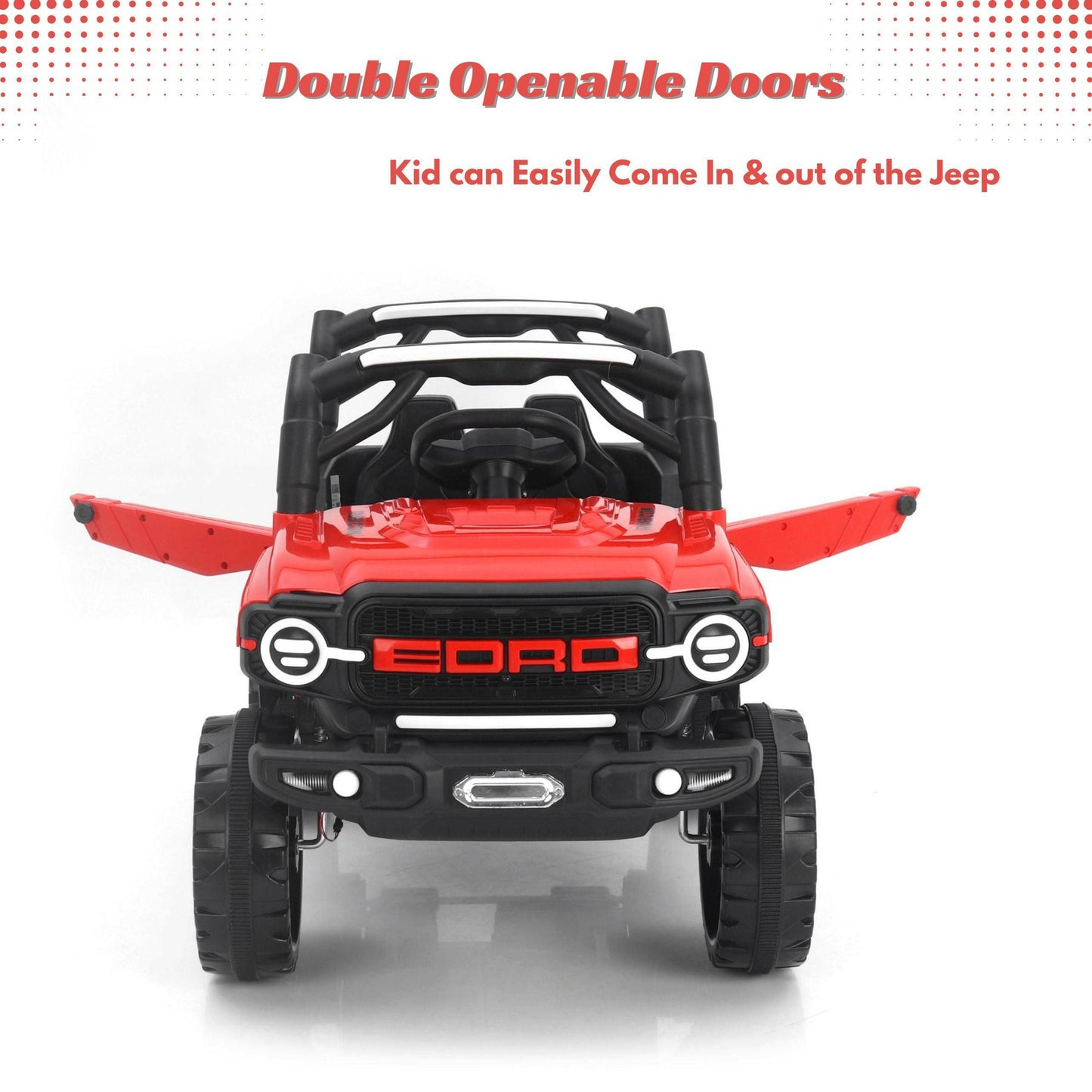 GetBest Eord Battery Operated Ride on Jeep for Kids with Music and Lights