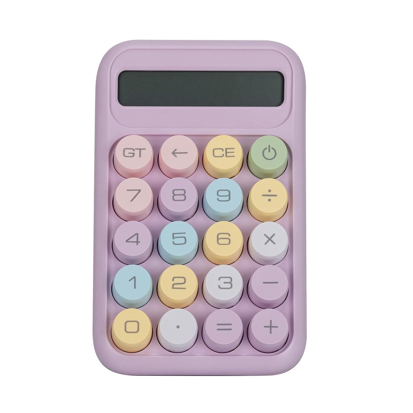 Candy Color 12-digits Mechanical Key Calculator Battery Portable Calculator