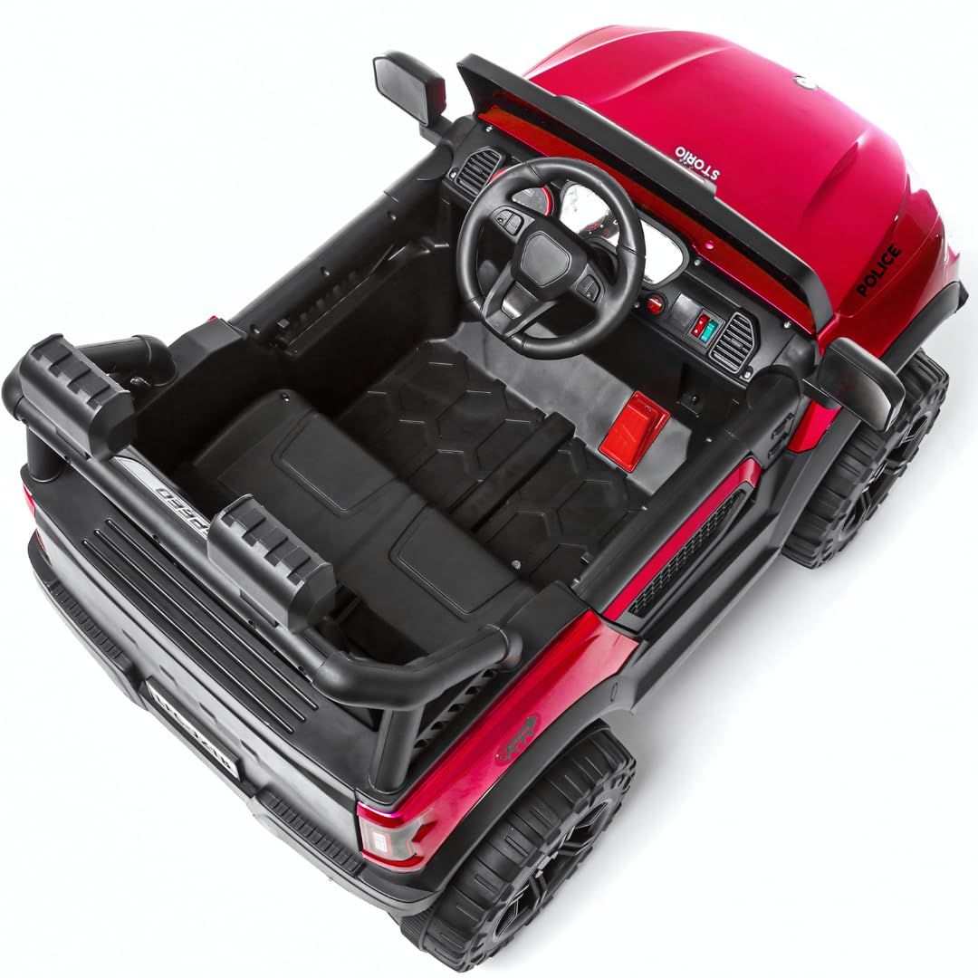 Bugga Battery Operated Ride on Electric Jeep for Kids with Remote, Metallic Red