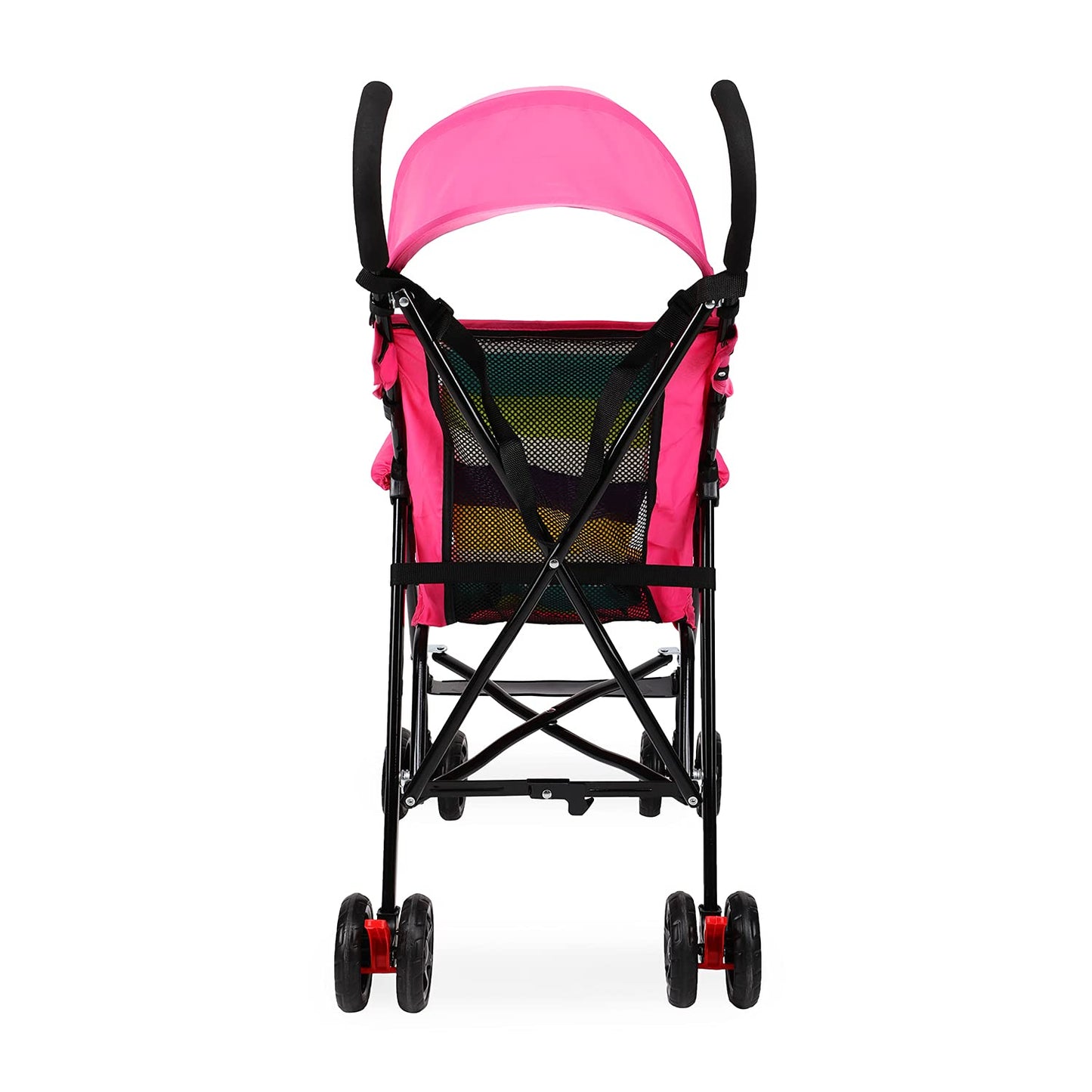 GettBoles Foldable Baby Stroller for Kids-Buggy Pram for Newborn/Infants with Easy Folding, Footrest, Multi Pink