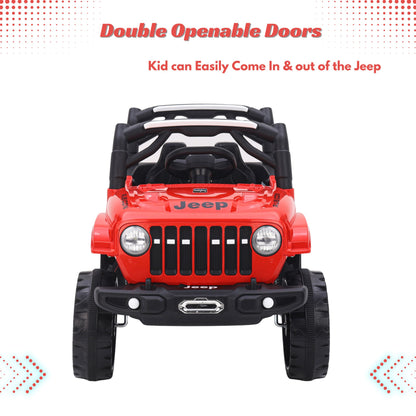 GetBest Eord Battery Operated Ride on Jeep for Children of age 2 to 5 Years with Colorful Lightning and Remote Control- Red