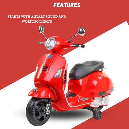 Vespa Battery Operated Ride on Scooter for Kids of age 2 to 6 Years, Red