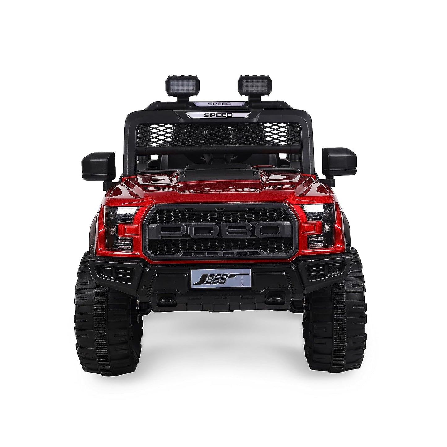 GettBoles Electric Battery Operated Ride on Jeep for Kids of Age 2 to 6 Years- The Metallic Painted Driving Ride on Car with Music, Lights and Bluetooth Remote Control (Red)
