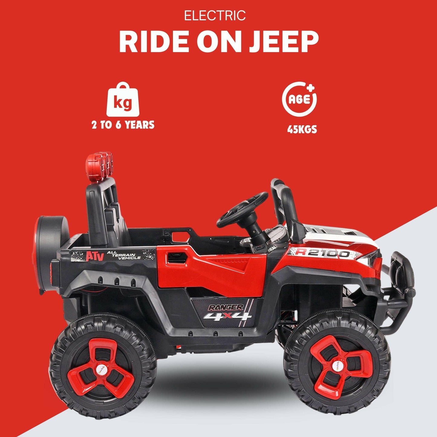 GetBest Bronxter Battery Operated Ride on Jeep for Kids with Music and Lights