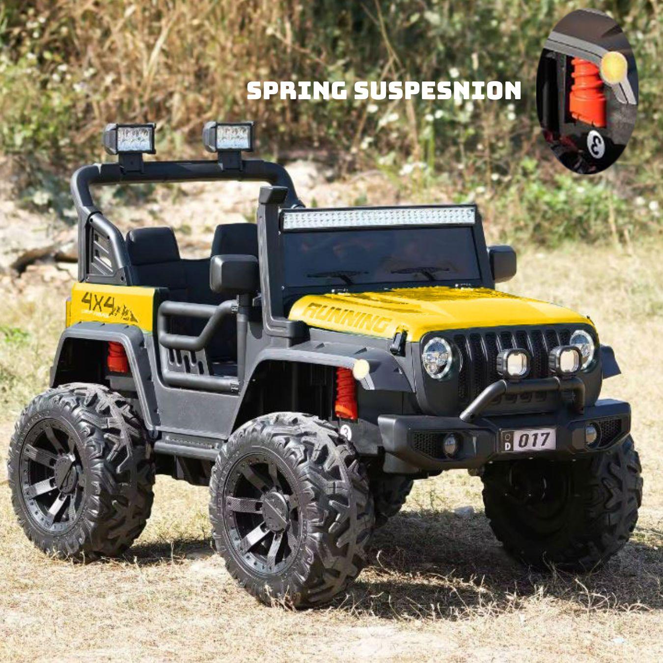 GetBest 4x4 Battery Operated Kids Ride on Jeep with Spring Suspension,