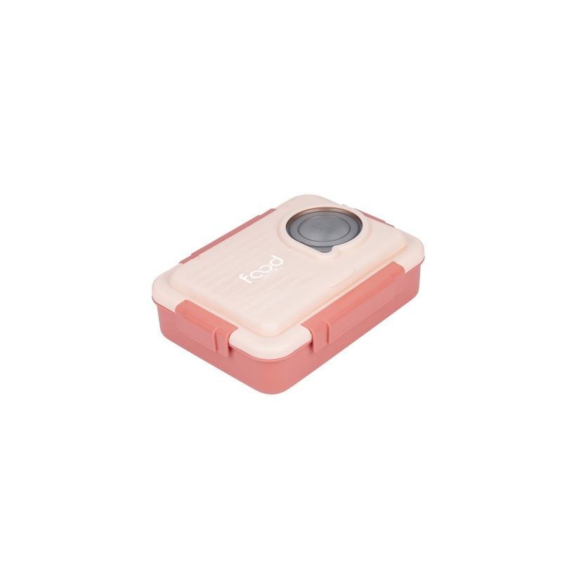 Insulated Lunch Box With 2 Compartments Pink 800ml