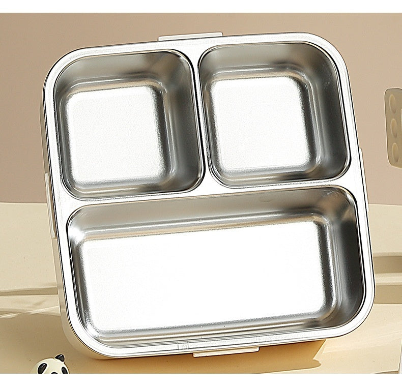 Cartoon Cat design 3 Compartment Kids 304 Stainless Steel Lunch Box Portable 1120+70ml Bento box lunch box