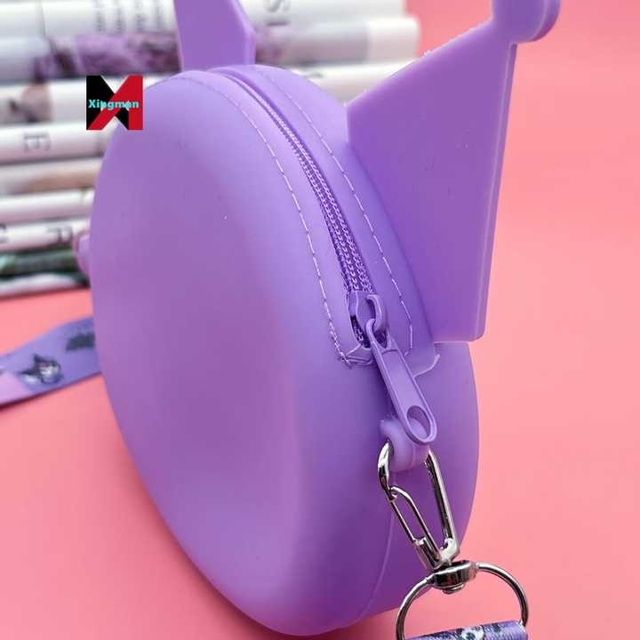 Creative Kuromi Silicone Crossbody Coin Purse – Fashionable Cartoon Princess Shoulder Bag for Girls