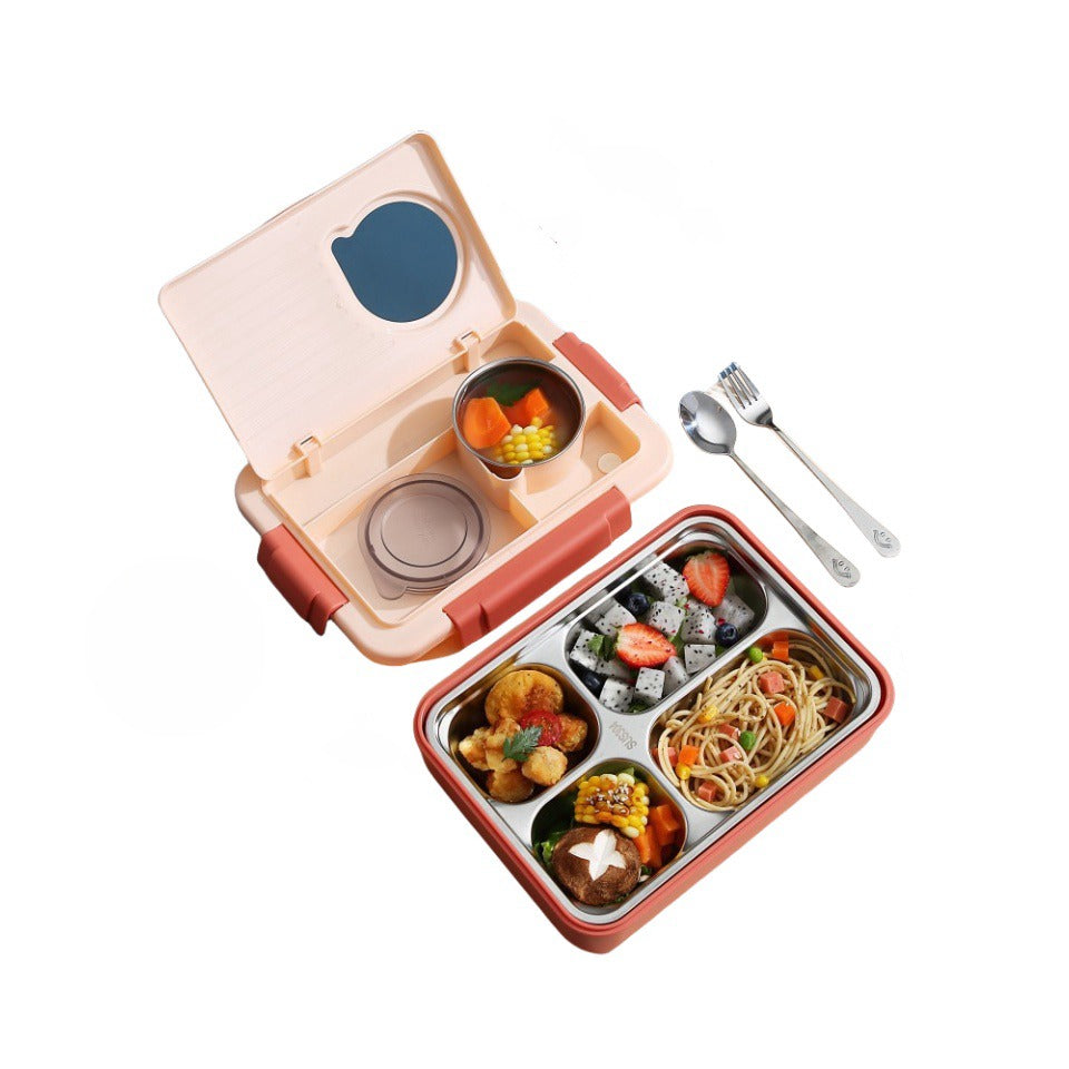 Insulated Lunch Box With 2 Compartments Pink 800ml