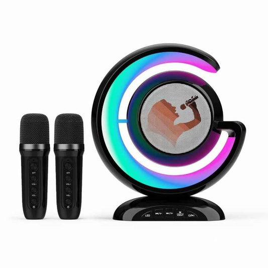 Portable Bluetooth Speaker with RGB LED Lights – Wireless Smart Speaker with Karaoke Function & Multi-Connectivity Options