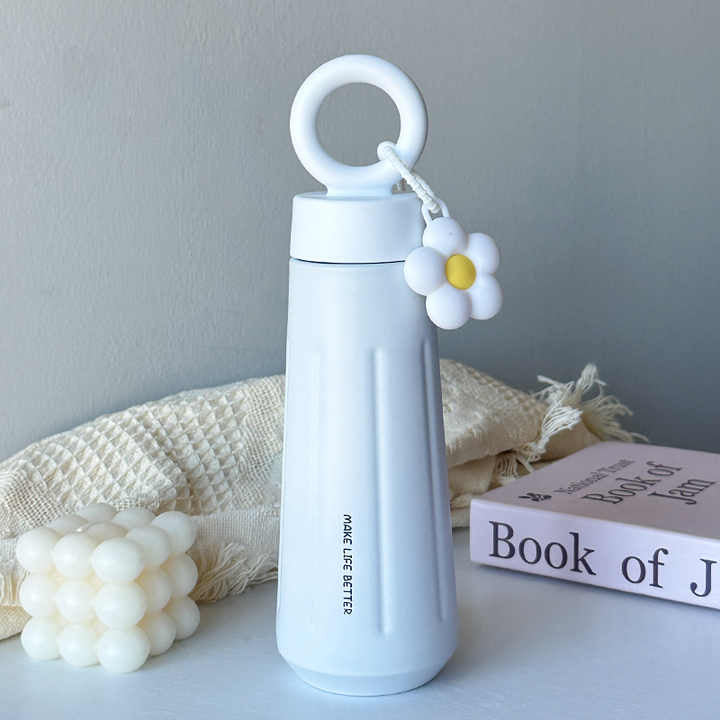 Elegant 450ml Flower Vacuum Flask - Double Wall Stainless Steel Water Bottle