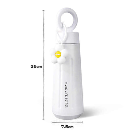 Elegant 450ml Flower Vacuum Flask - Double Wall Stainless Steel Water Bottle