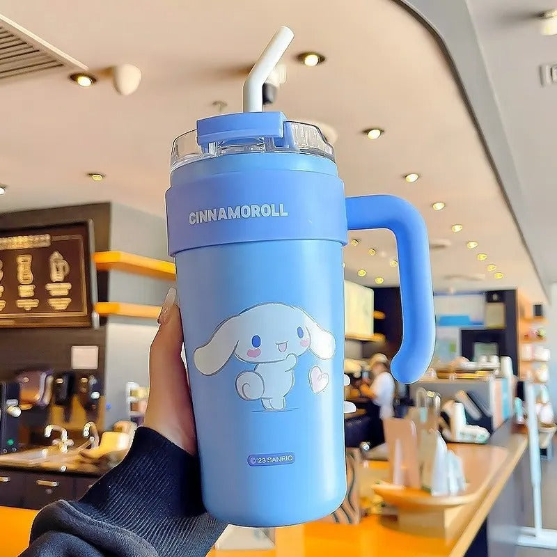 Insulated 860ml Tumbler with Handle and Straw Lid 100% Leak-Proof Cupholder Friendly Travel Mug 29oz Stainless Steel Insulated Tumbler with lid and straw