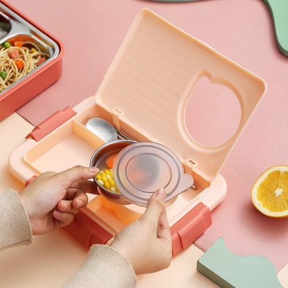 Insulated Lunch Box With 2 Compartments Pink 800ml