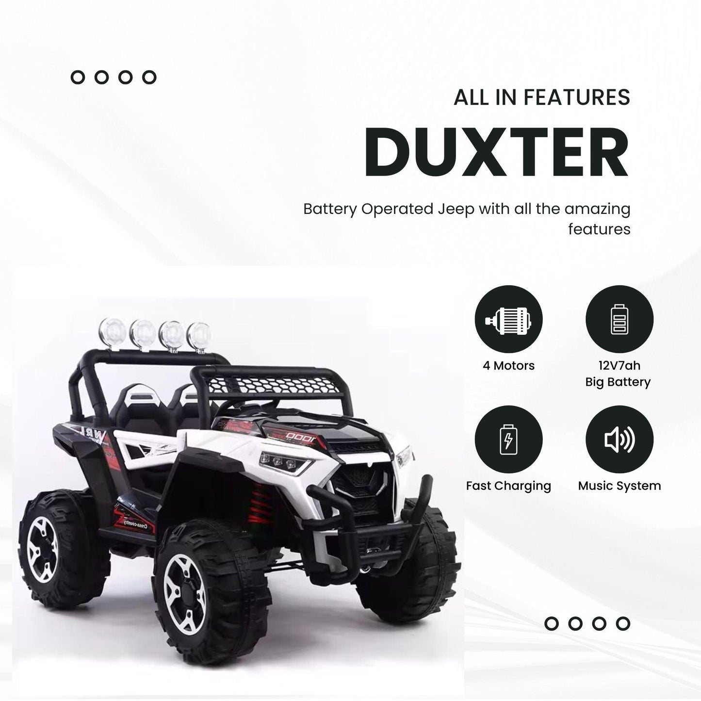 GetBest 4x4 2 Seater Big Size Electric Rechargeable Battery Operated Ride on Jeep