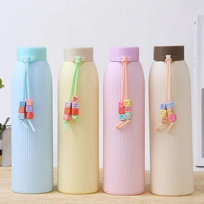 Cute Water Bottle, for Home, Office, School, or Gym, Ivory, Plastic & Glass, 310 mL