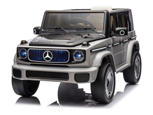 Little Flyer Mercedes Benz EQG 12V Battery Operated Licensed Ride on Suv Car with Music and Remote, Grey